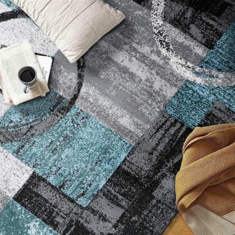 Rugshop Contemporary Abstract Circle Design Soft Area Rug 2' x 3' Gray - Image 5